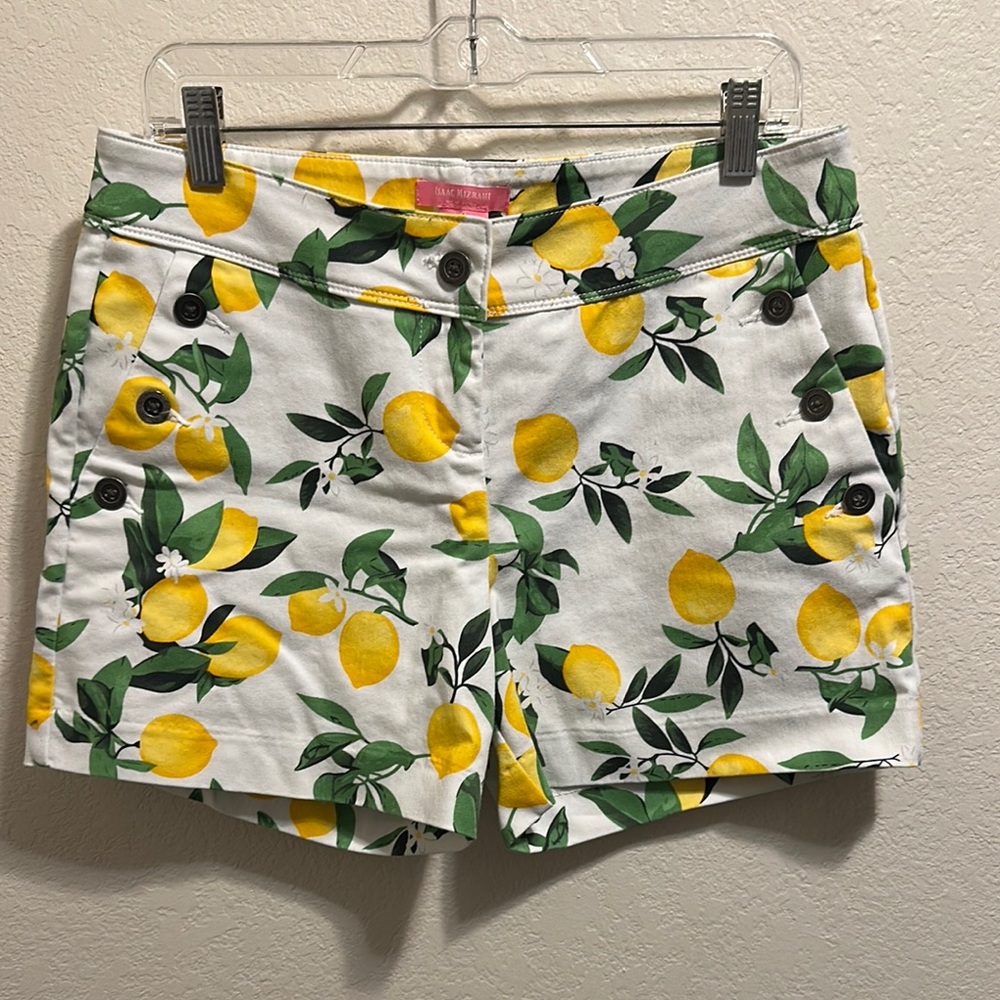 Isaac Mizrahi Yellow and Green Lemon print Bermuda Shorts
